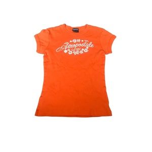 orange aeropostale y2k baby tee